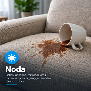 Ilustrasi noda pada sofa